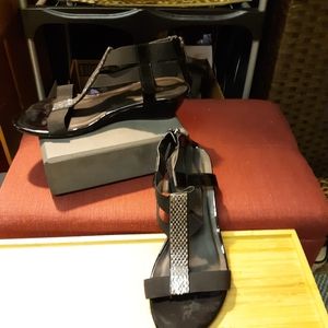 Black  Rhinestone trimmed sandals